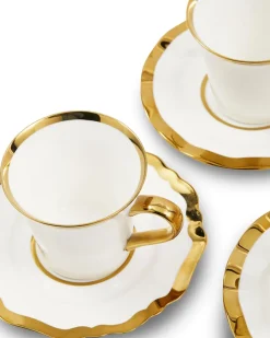 POLSPOTTEN Koffiekop Golden Finds White (Set van 4)