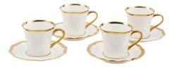 POLSPOTTEN Koffiekop Golden Finds White (Set van 4)