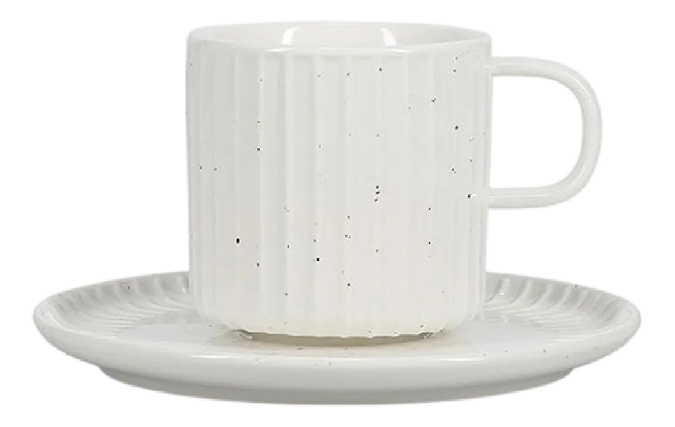 Koffiekop Salt & Pepper Ora Gloss White 205 ml (Set van 4)