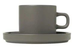 Blomus Koffiekop & Schotel Pilar Pewter (2-delig) Sale