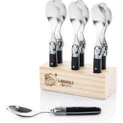 Laguiole Style de Vie Koffielepel Premium Line Zwart (6-Delig) New