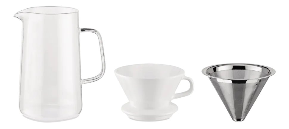 Koffiemaker Set Alessi Slow Coffee Stainless Steel (4-Delig)