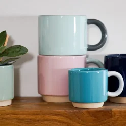 Lund Koffie Mok London Skittle Stapelbaar Pink & Mint