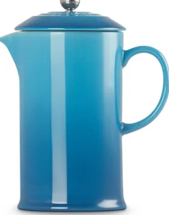 Koffiepot Le Creuset met Pers Marseilleblauw 22 cm