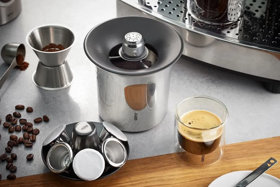 Koffieresidubak Gefu Conscio Zilver