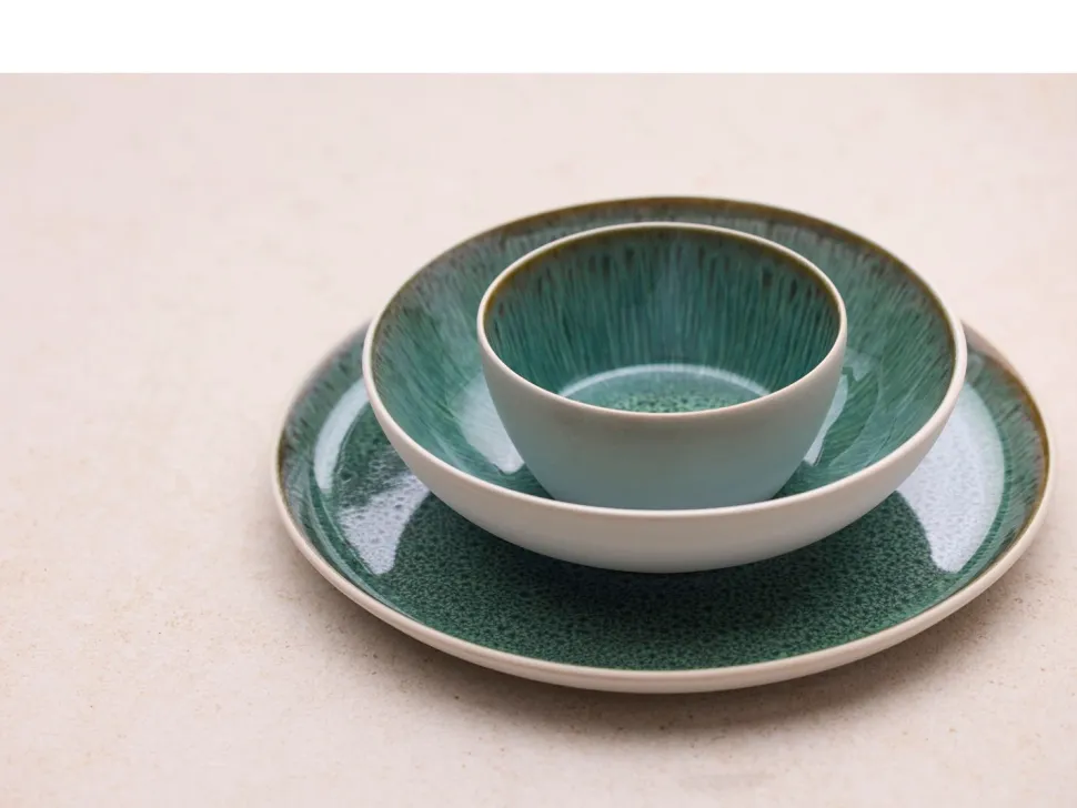 Kom Bitz Gastro White / Green 12 cm (Set van 4)