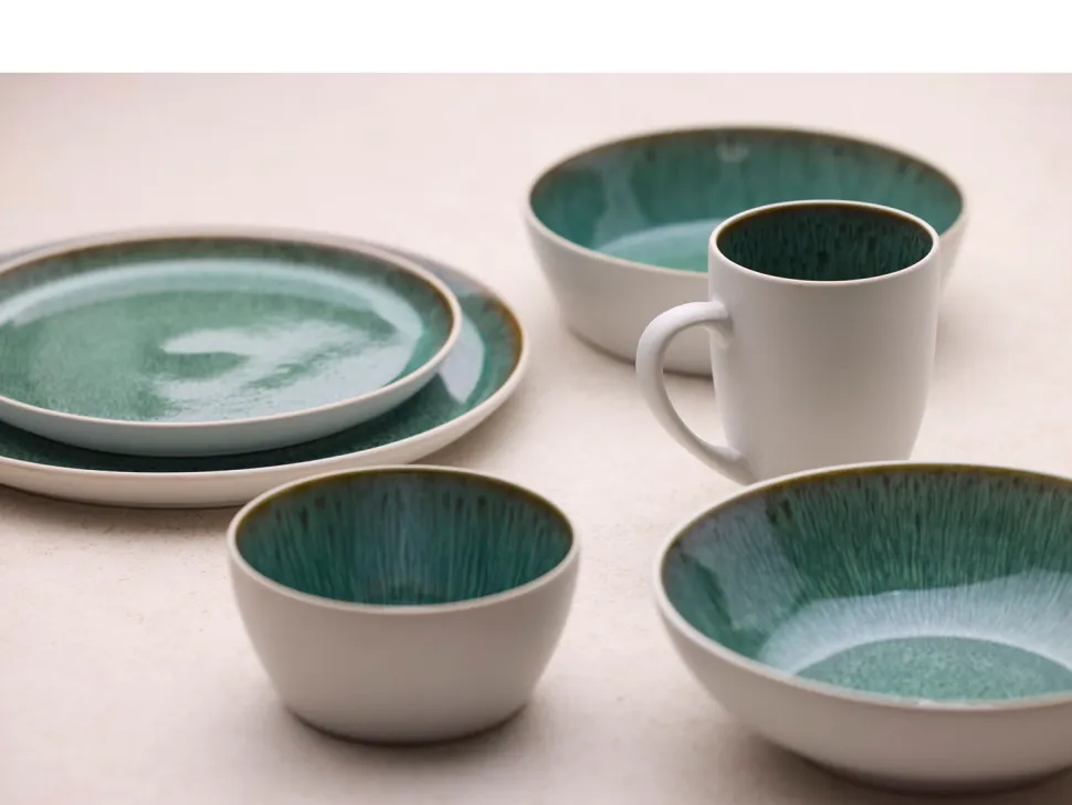 Kom Bitz Gastro White / Green 12 cm (Set van 4)