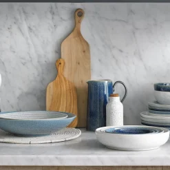 Denby Kom Studio Blue Ridged Pebble 1000 ml New