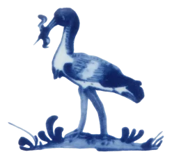 Kom Polspotten x Rijksmuseum Bird Patterned Blue 17 cm