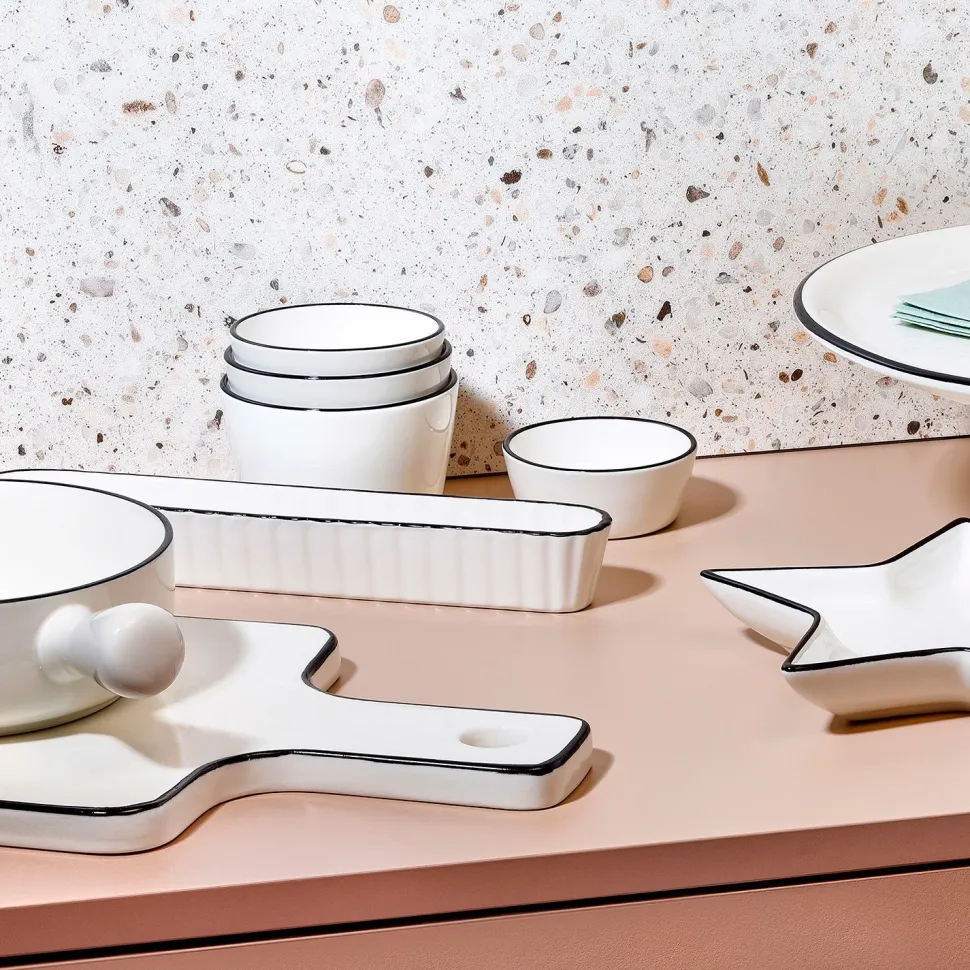 Kom Salt & Pepper Nero White 15,5 cm (Set van 2)