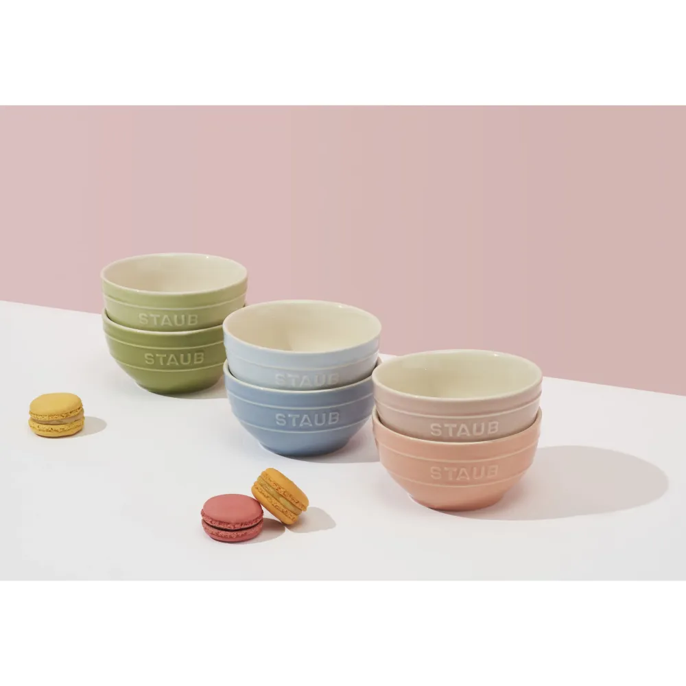Staub Kom Ceramique Macaron Gietijzer 12 cm (Set van 6) Clearance