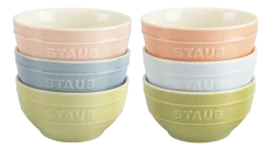 Staub Kom Ceramique Macaron Gietijzer 12 cm (Set van 6) Clearance
