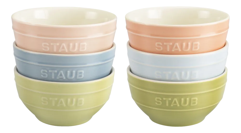 Staub Kom Ceramique Macaron Gietijzer 12 cm (Set van 6) Clearance