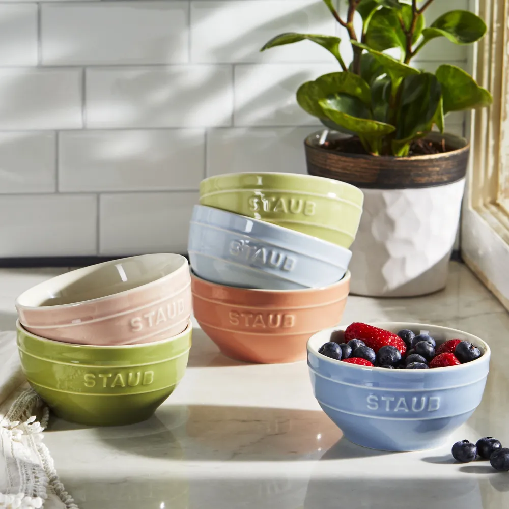 Staub Kom Ceramique Macaron Gietijzer 12 cm (Set van 6) Clearance
