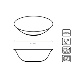 VT Wonen Kom vtwonen Bowl White-Blue Line 15 cm (Set van 6) Sale
