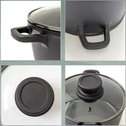 Kookpan Kela Atura Met Deksel Zwart 1,7 L
