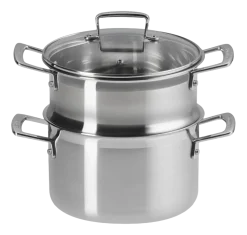 Kookpan Le Creuset Met Stoominzet en Glazen Deksel RVS 20 cm