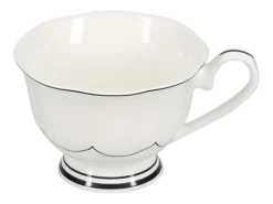Kop en Schotel Salt & Pepper Odette White / Black 190 ml (Set van 2)