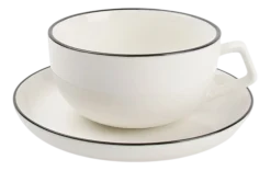 Salt & Pepper Kop en Schotel Studio Base White 220 ml (Set van 4)