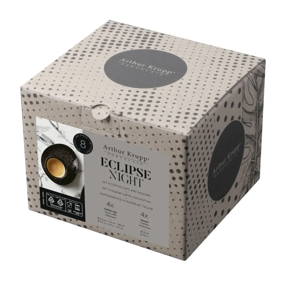 Arthur Krupp Kop & Schotel Porcelain Eclipse Night (4-Delig) New