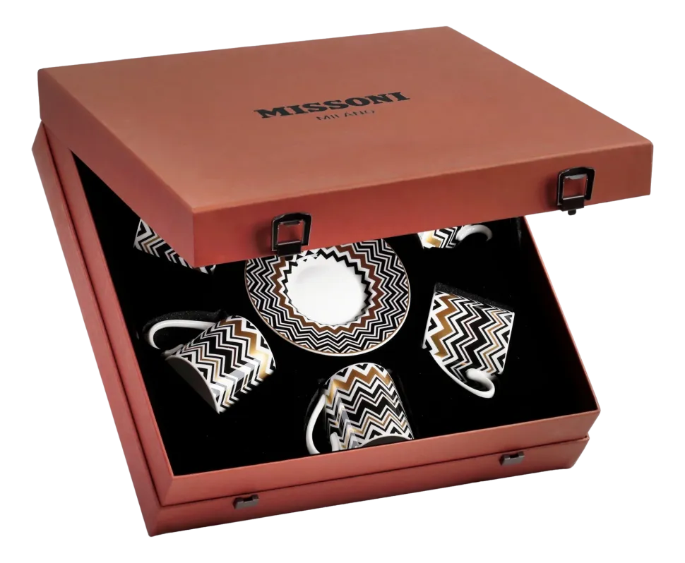 Kop & Schotel Missoni Luxury Gift Box Zig Zag Gold 120 ml (Set van 6)