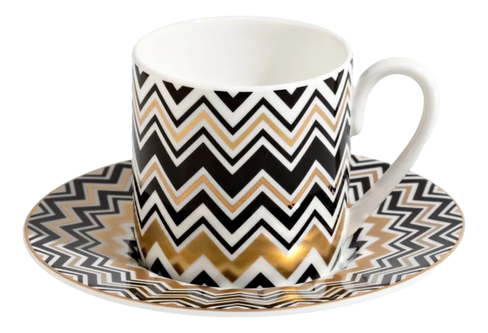 Kop & Schotel Missoni Luxury Gift Box Zig Zag Gold 120 ml (Set van 6)