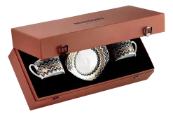 Kop & Schotel Missoni Luxury Gift Box Zig Zag Gold 220 ml (Set van 2)
