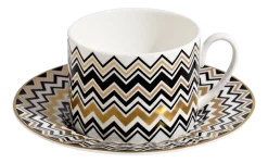 Missoni Kop & Schotel Luxury Gift Box Zig Zag Gold 220 ml (Set van 6) New