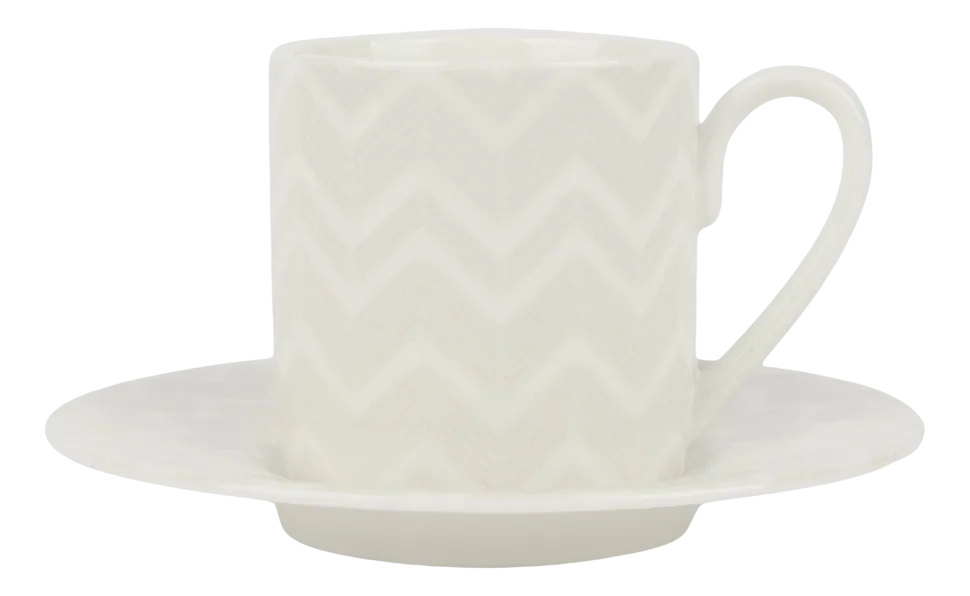 Kop & Schotel Missoni Zig Zag White 120 ml (Set van 6)