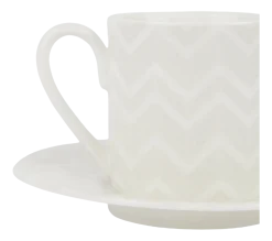 Kop & Schotel Missoni Zig Zag White 120 ml (Set van 6)