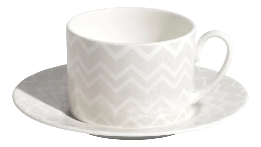 Missoni Kop & Schotel Zig Zag White 220 ml (Set van 6) Clearance