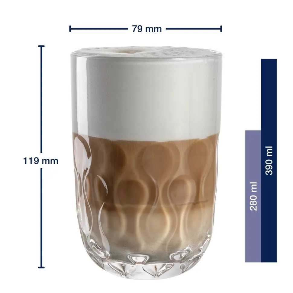 Latte Macchiato Glas Leonardo Gocce 2 390ml (Set van 2)