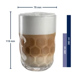 Leonardo Latte Macchiato Glas Gocce 390ml (Set van 3) Discount