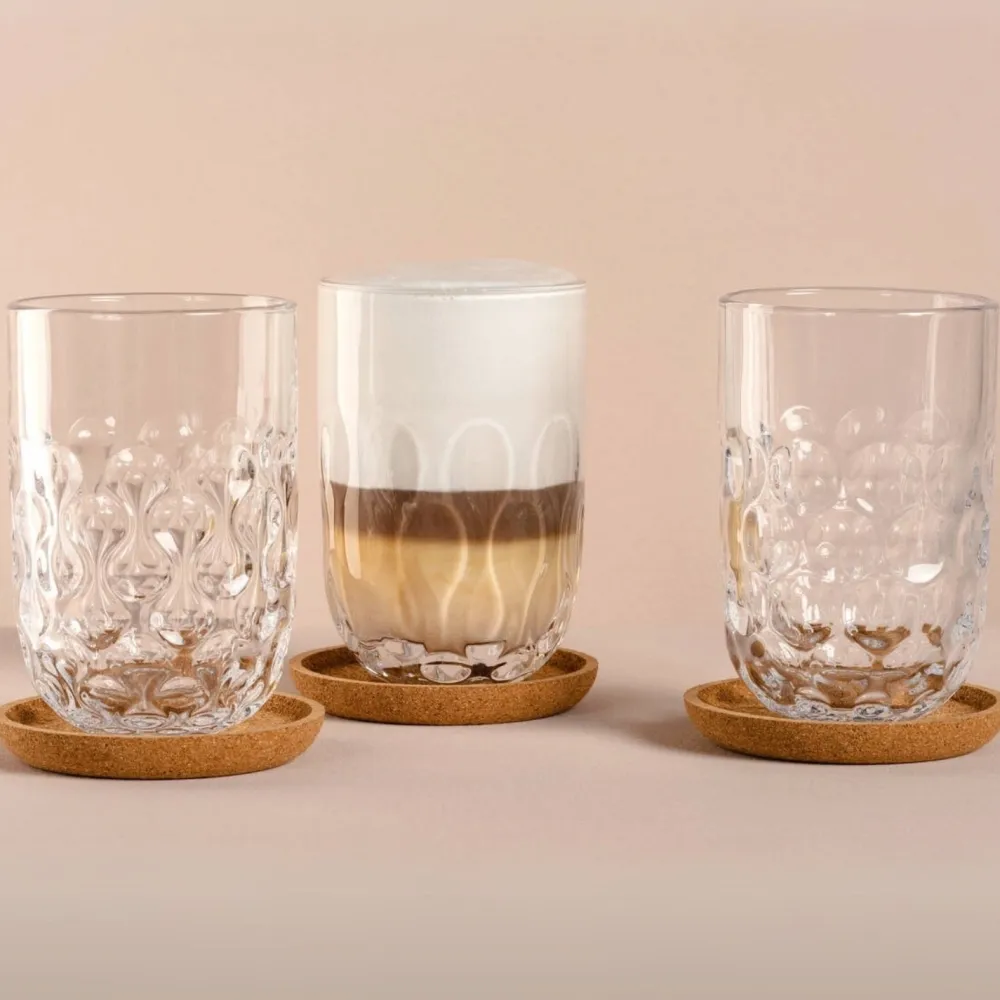 Leonardo Latte Macchiato Glas Gocce 390ml (Set van 3) Discount