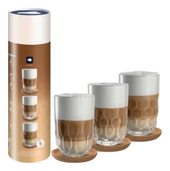 Leonardo Latte Macchiato Glas Gocce 390ml (Set van 3) Discount
