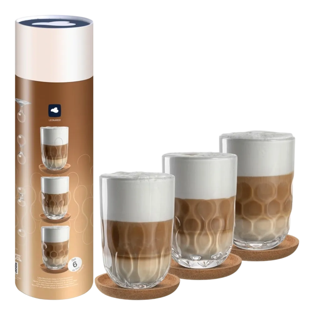 Leonardo Latte Macchiato Glas Gocce 390ml (Set van 3) Discount