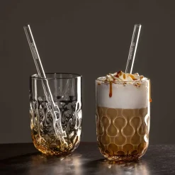Leonardo Latte Macchiato Glas Gocce Caramel Macchiato 390 ml (Set van 2) Online