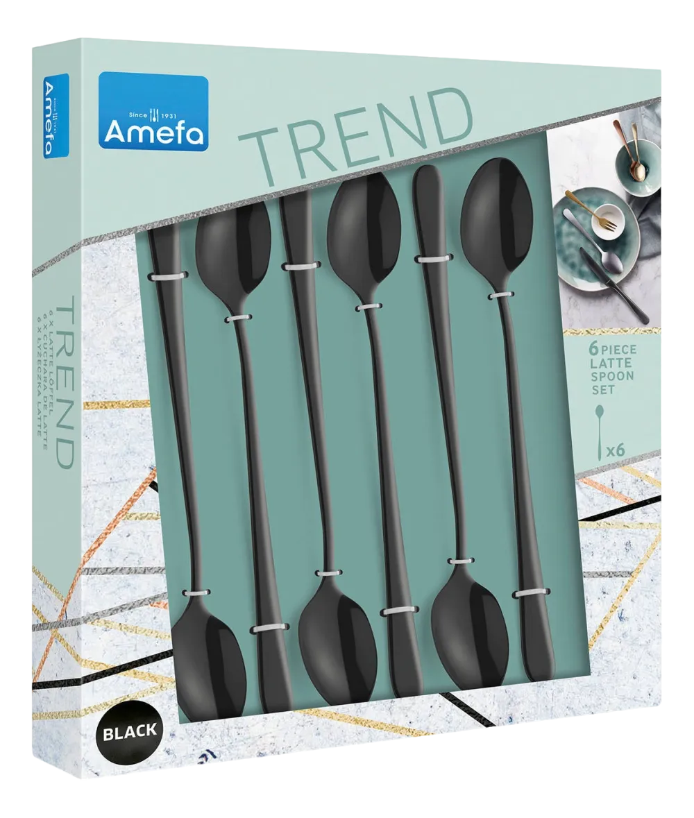 Amefa Latte macchiato/sorbet lepel Austin Black (6-delig) Hot