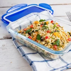 Pyrex Lunchbox Cook & Go Rechthoek Transparant Blauw 0,8 L (3-delig) New
