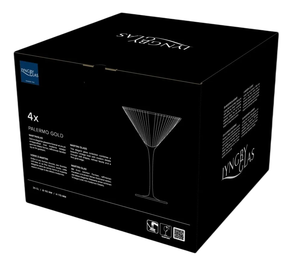 Martiniglas Lyngby Palermo Clear 250 ml (Set van 4)