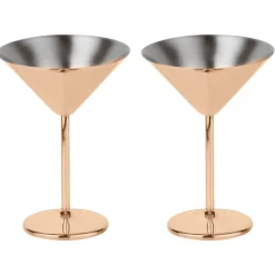 Martiniglas Paderno Mirror Copper (Set van 2)