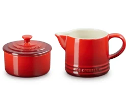 Le Creuset Melk en Suikerset Kersenrood (2-Delig) Sale
