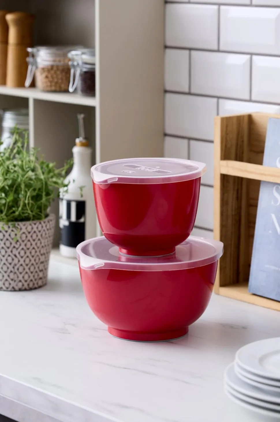 Mengkommen Set Rosti Margrethe Red 1,5 + 3,0 L (2-delig)