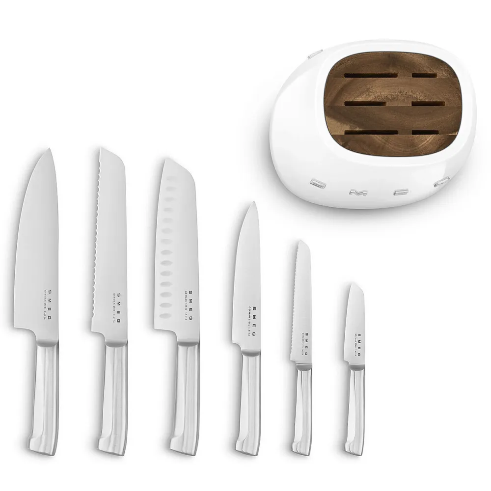 Smeg Messenblok 50's Style Wit (7-Delig) Discount