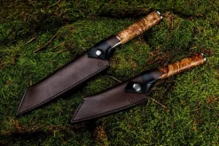 Messenset Forged VG10 Bunka Met Lederen Hoesjes