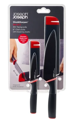 Messenset Joseph Joseph Slice & Sharpen Rood Zwart (2-delig)