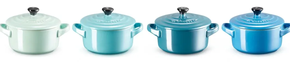 Mini braadpanset Le Creuset Aardewerk Metallic Blauwe Tinten (4-Delig)