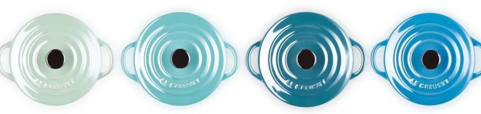 Mini braadpanset Le Creuset Aardewerk Metallic Blauwe Tinten (4-Delig)