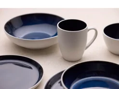 Bitz Mok Gastro White / Dark Blue 300 ml (Set van 4)