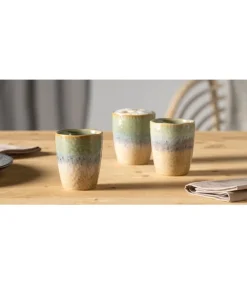 Mok Leonardo Matera Groen/Beige 300ml (Set van 4)